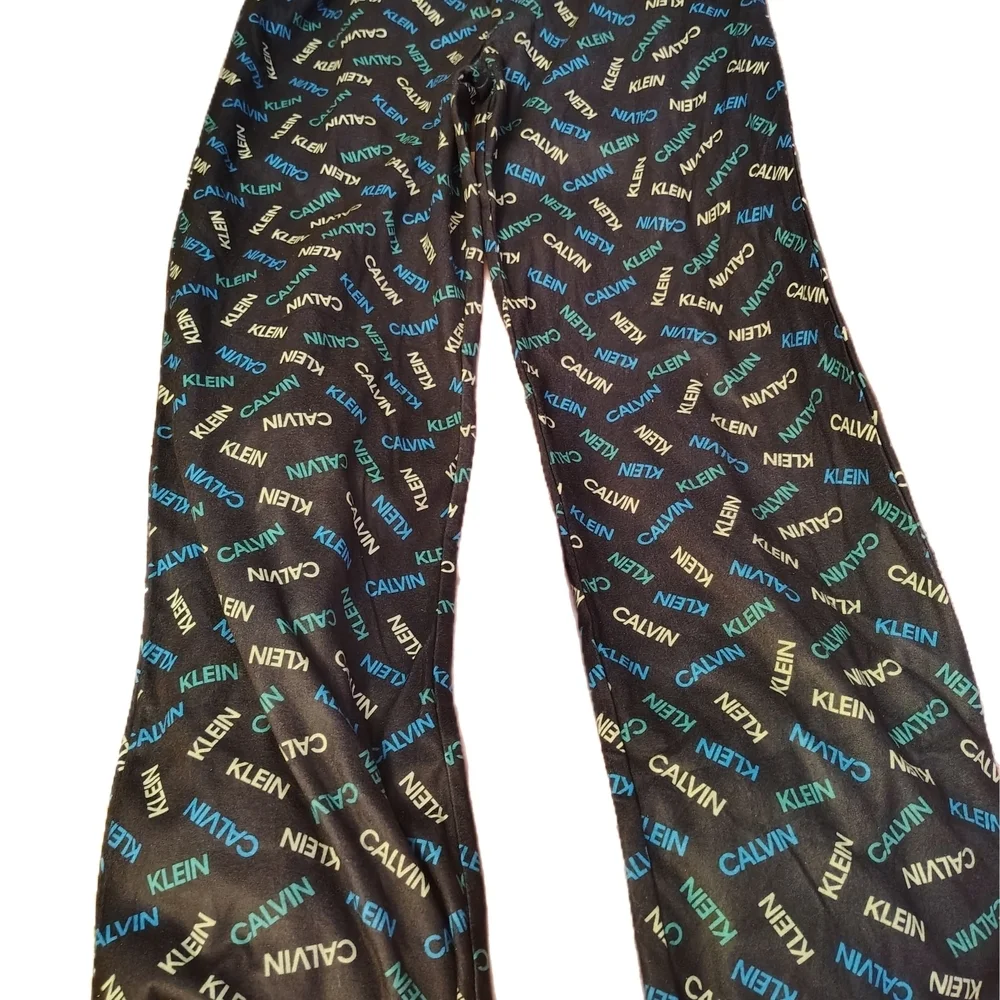 Calvin Klein Black Pajama Pants with Multicolor Logo